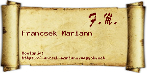 Francsek Mariann névjegykártya